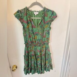 Sugarlips Green Floral Ruffle Dress